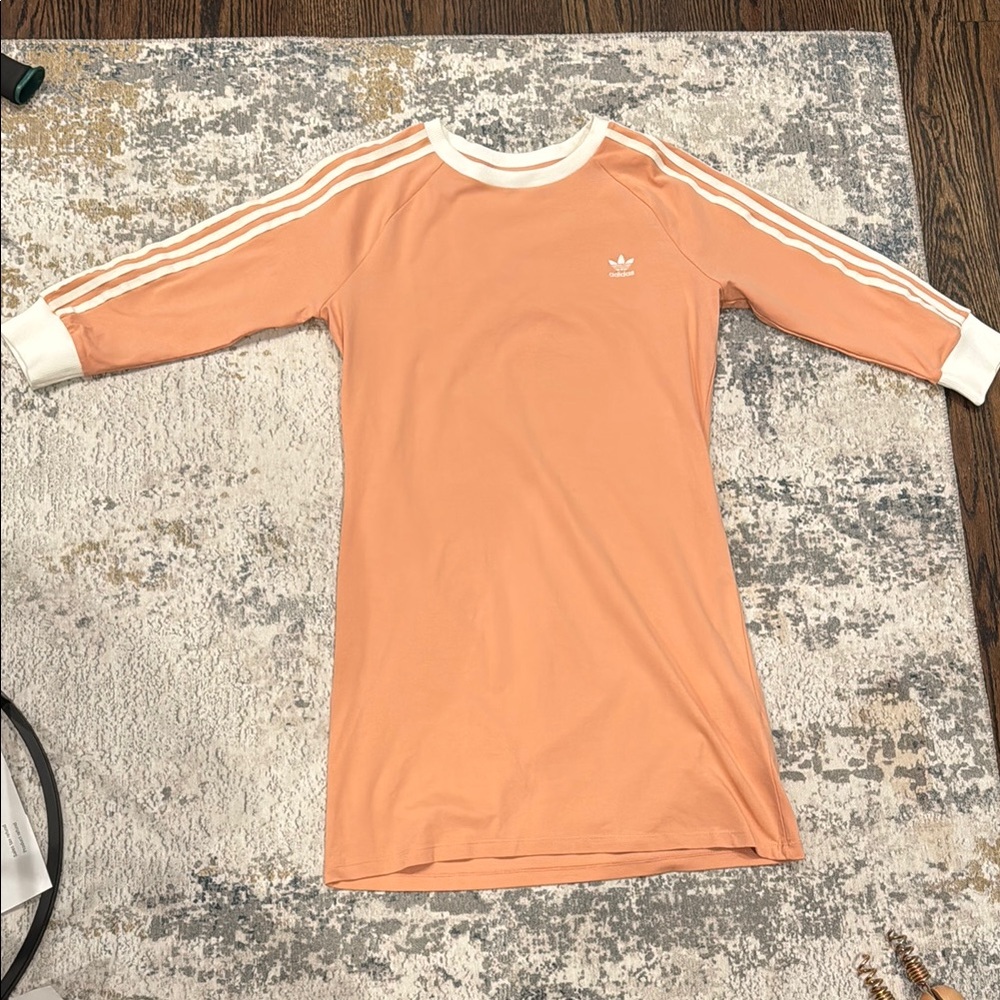 Adidas Peach Dress with White Stripes